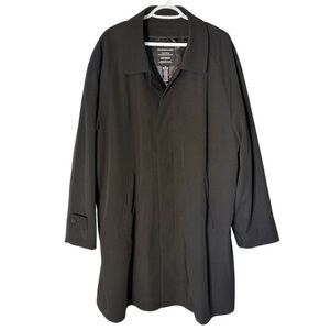PRONTO UOMO Men’s Black Trench Coat Removable Wool Liner Hidden Buttons Sz XXL